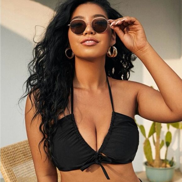 NWT SHEIN 2XL Black Bikini Top - Picture 1 of 2
